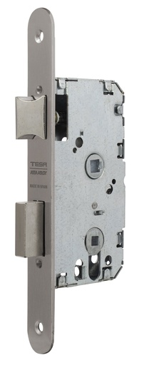 [CE20145RHN] Cerradura embutir 128x77 aguja 50 mm. c.c.47 golpe-condena fte.redondo niquelado