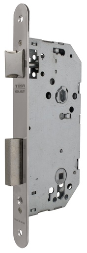 [CE20346RHN] Cerradura embutir 175x89x14 aguja 60 mm.  golpe-condena c.c.85 mm. fte.redondo niquelado