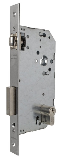 [CE203660AI] Cerradura embutir 175x89x14 aguja 60 mm.  rodillo-llave c.c.85 mm. fte.recto inox.