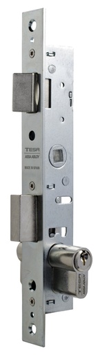 [CE2200] Cerradura embutir 174x27 mm. aguja 13,50 mm. golpe-palanca acc.llave-cuadradillo cincada