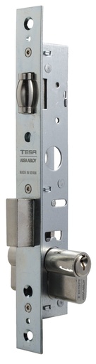 [CE2206] Cerradura embutir 174x27 mm. aguja 13,50 mm. rodillo-palanca acc.condena-cuadradillo cincada