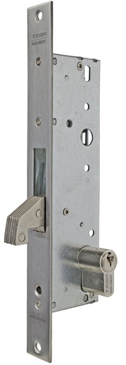 [CE2241253AI] Cerradura embutir 174x38 mm. aguja 25 mm. gancho basculante acc.llave fte.recto  a.inox.