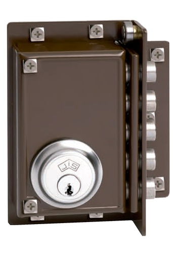 [CE239D] CERRADURA SOBREP.LLAVE SOLA MARRON DCHA.