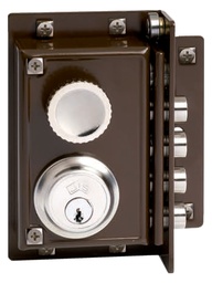 [CE240D] CERRADURA SOBREP.GOLPE LLAVE MARRON DCHA.