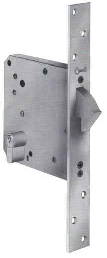 [CE30058026SB] Cerradura puerta corredera llave sola 80 mm. cromo sin bombillo
