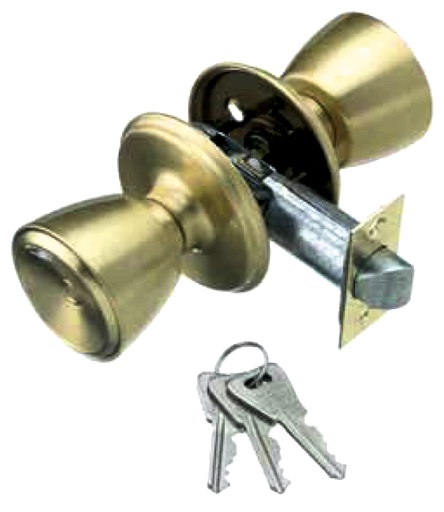 [CE5106033] CERRADURA POMOS LIBRES LATON MATE 60 MM