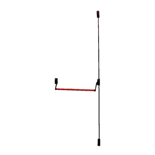 [CT5964700] Falleba antipanico SERIE 59600 2 puntos cofres negros-barra 900 mm. roja-cierres alto-bajo negro