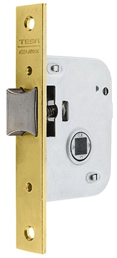 [PI200540HL] Picaporte 72x65x10 aguja 40 mm. golpe solo-cuadradillo fte.recto latonado