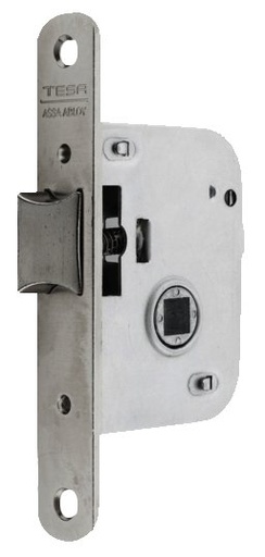 [PI20055RHN] Picaporte 72x75x10 aguja 50 mm. golpe solo-cuadradillo fte.redondo niquelado