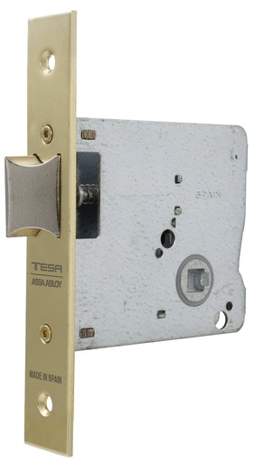 [PI201540HL] Picaporte 75x67 aguja 40 mm. cuadradillo solo fte.recto latonado