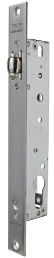 [PI2218BE20AI] Picaporte embutir 174x33 mm.ancho 15 mm. entrada 20 mm. rodillo solo acc.cuadradillo fte.recto a.inox.