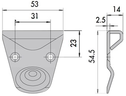 [AC707227] Cerradero inferior negro
