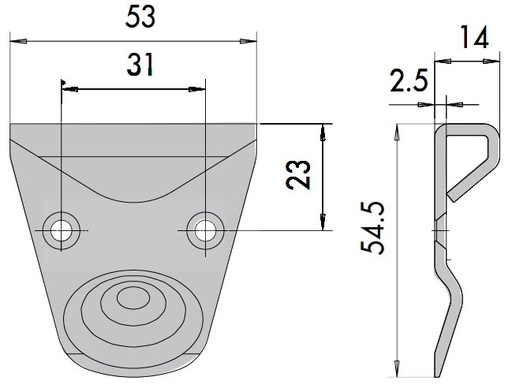 [AC707227] Cerradero inferior negro
