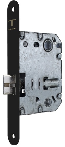 [CE134US5RNE] Cerradura embutir 99,60x74,50 aguja 50 mm. golpe solo silencioso-cuadradillo-condena c.c.70 mm.fte.20x165 redondo negro